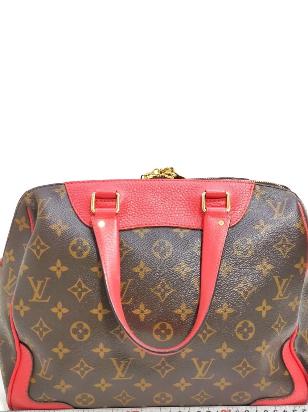 LV Louis Vuitton Hand Shoulder Crossbody Bag Retiro PM RedTrim Monogram Key LOCK - Picture 6 of 15